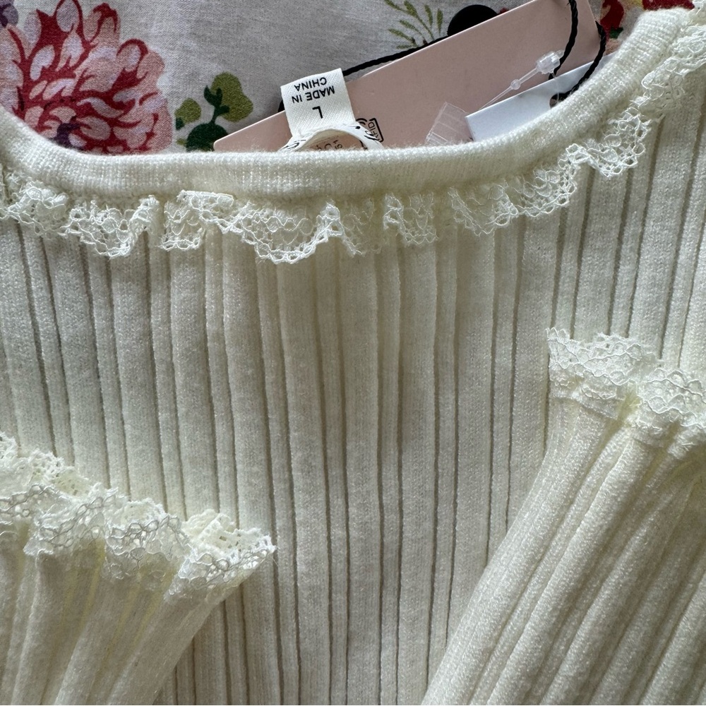 NWT For Love and Lemons Button Up Light Sweater - Picture 6 of 8